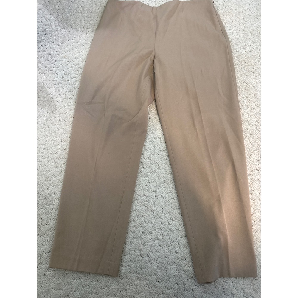 Talbots Heritage slim Pants Womens 16 Tan Beige Side Zip Straight Leg Trousers